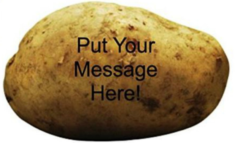 Mensagem na batata - envie uma para seu grande amor