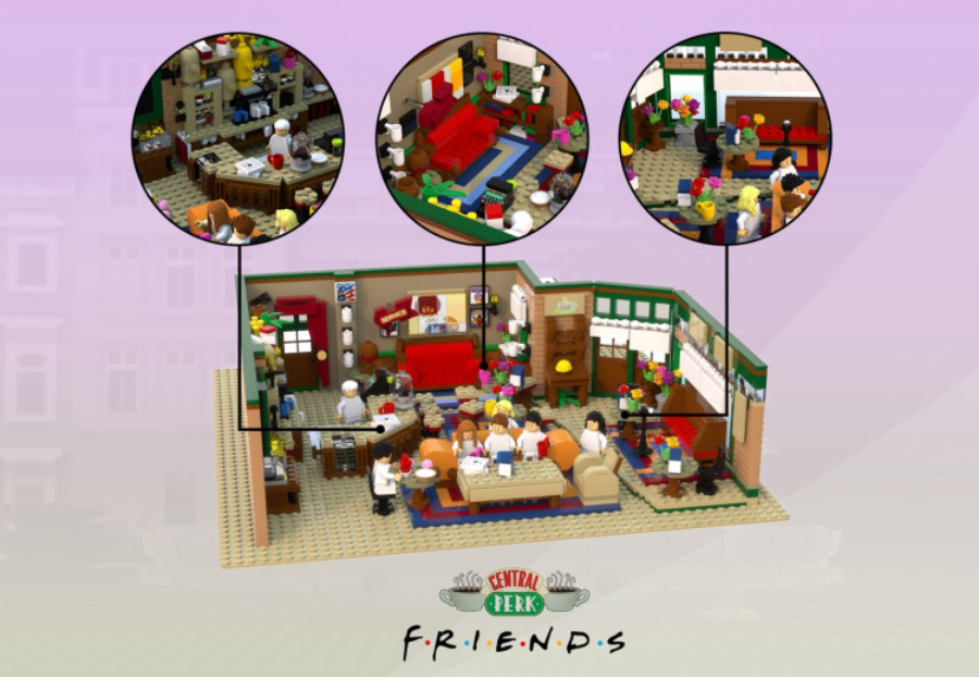 O Central Perk, café de Friends, recriado com mais de 1.700 peças de Lego