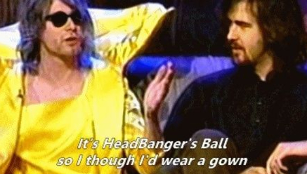 Kurt Cobain zoando o MTV Headbangers Ball