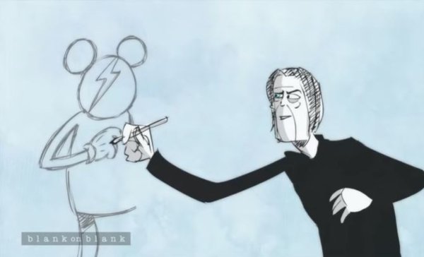 David Bowie em desenho animado, falando sobre Ziggy Stardust
