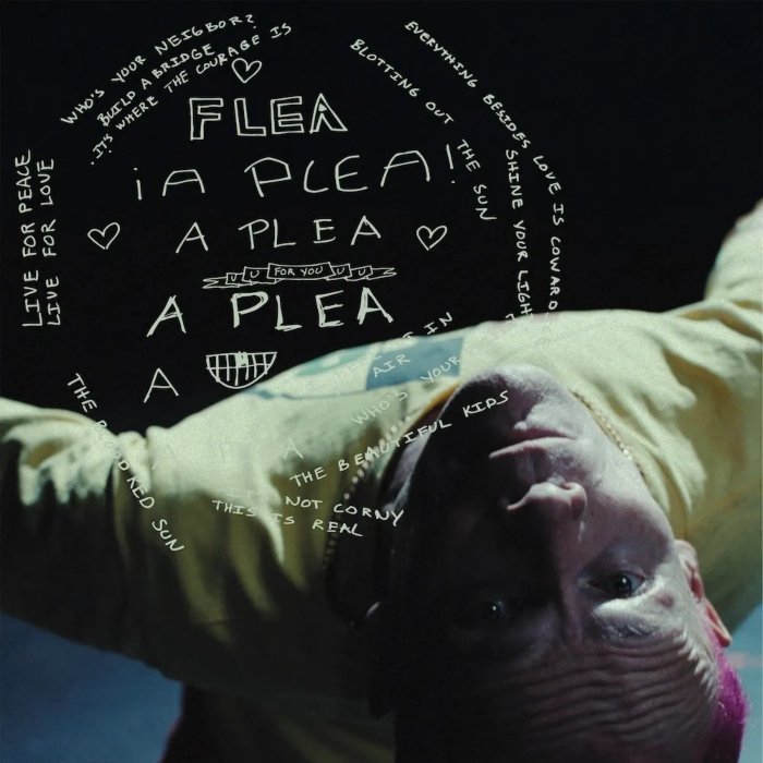 Cara do single A Plea, de Flea, baixista do Red Hot Chili Peppers