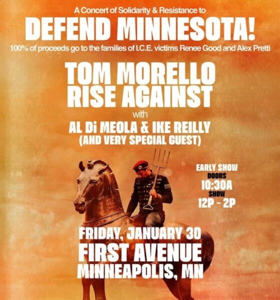 Tom Morello, um dos nomes mais politizados do rock, anunciou um show beneficente em Minneapolis para apoiar famílias vítimas da violência de agentes federais.