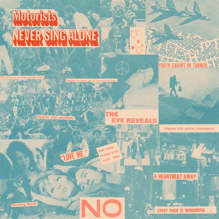 No disco Never sing alone, Motorists mistura jangle e power pop à la anos 70/80, com guitarras ganchudas e clima nostálgico em músicas atemporais.