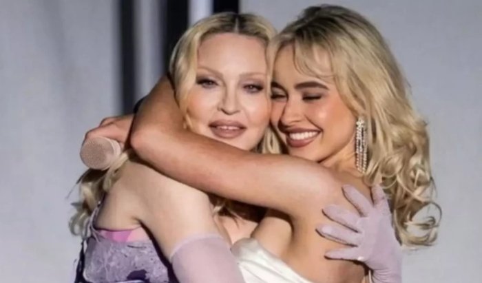 Madonna e Sabrina Carpenter no Coachella (Foto: Reprodução YouTube).