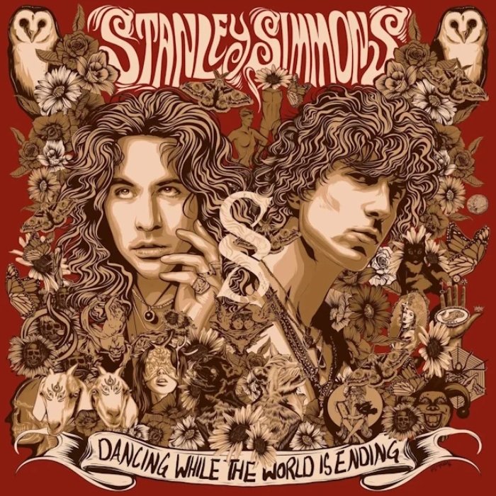 Capa do álbum Dancing while the world is ending, do Stanley Simmons, banda formada pelos filhos de Paul Stanley e Gene Simmons (Kiss)